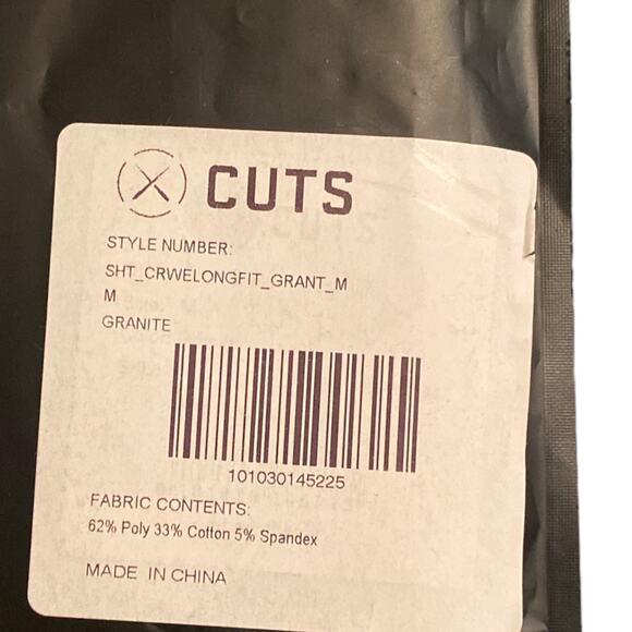 NWT Cuts Clothing Elongated PYCA Pro Short Sleeve Tee Crew Neck Granite Medium - Picture 7 of 9